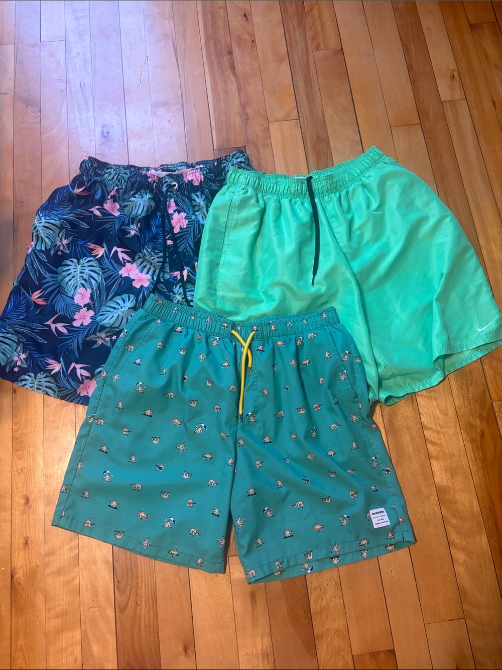 Multiples Men's Swim Trunks - Teal, Mint, Navy Floral